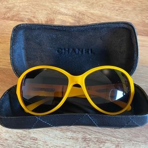 Deep Yellow/gold Chanel sunglasses